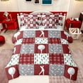 thumbnail image 1 of Feelyou Wst Golf Sleep Twin Bedding Sets 7-Piece for Kids, Red Grey Buffalo Bedding Comforter Set, Modenr Sport Lover Reversible Sheet Sets, Ultra Soft Bedroom Decor, 1 of 8