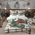 thumbnail image 1 of Feelyou Xmas Holiday Twin Bedding Sets 7-Piece, Rustic Cabin Truck Bedding Comforter Set, Winter Snowflake Reversible Sheet Sets, Microfiber Bedroom Decor, 1 of 8