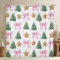 thumbnail image 1 of Feelyou Xmas Tree Black Out Curtains, Bowknot Dessert Curtains Pack of 2 (42x63 Each), 1 of 6