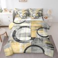 thumbnail image 1 of Feelyou Yellow Abstract Ombre Bedding Comforter Set 7 Pieces, Square Circle Geometric Full Bedding Set, Teen Kid Child Adult Reversible Fitted Sheet Flat Sheet, Super Cozy Room Decor, 1 of 7