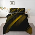 thumbnail image 1 of Feelyou Yellow Abstract Ombre Bedding Comforter Set for Teen, Chic Geometric Stripes Twin Comforter Sets, Square Rectangle Reversible Bedding Set, Luxury Bedroom Decor, 2pcs, 1 of 8