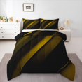 thumbnail image 1 of Feelyou Yellow Abstract Ombre Full Size Comforter Sets for Teen, Chic Geometric Stripes Bedding Comforter Set, Square Rectangle Reversible Bedding Sets, Luxury Bedroom Decor, 3pcs, 1 of 8