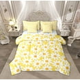 thumbnail image 1 of Feelyou Yellow Groovy Flower Bedding Comforter Set 7pcs for Girls, Rustic Daisy Floral Queen Bedding Sets, Vibrant Plant Reversible Queen Sheet Sets, Luxury Bedroom Decor, 1 of 7