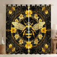 thumbnail image 1 of Feelyou Yellow Rustic Bee Curtains Pack of 2 (42x84 Each), Boho Floral Curtains Blackout, 1 of 6