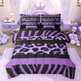 thumbnail image 1 of Feelyou Zebra Cheetah Print Twin Bedding Sets 7pcs, Purple Polkadots Bedding Comforter Set, 1 of 8