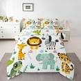 thumbnail image 1 of Feelyou Zoon Animal Child Full Size Comforter Sets, Lion Giraffe Elephant Bedding Comforter Set, Jungle Wildlife Reversible Bedding Sets, Breathable Home Decor, 3-Piece, 1 of 8