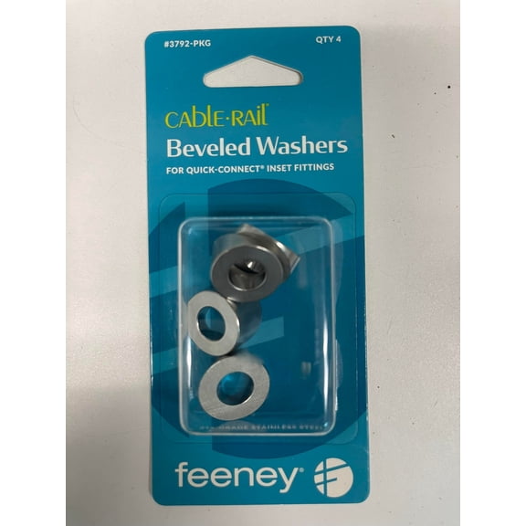 Feeney 3792-PKG Stainless Steel Beveled Washers for 1/8" Quick-Connect Ends (4 Washers)