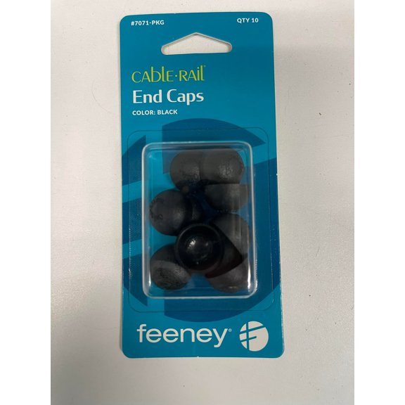 Feeney CR-7071-PKG Colored End Cap, Small, Black (Pack of 10)