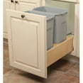 thumbnail image 1 of Feeny FEWUSC15.2.35 PT 2-35 qt. Soft Close Door Mount Waste Bins with Wood Surround, Platinum - 11.81 x 19.25 in., 1 of 1