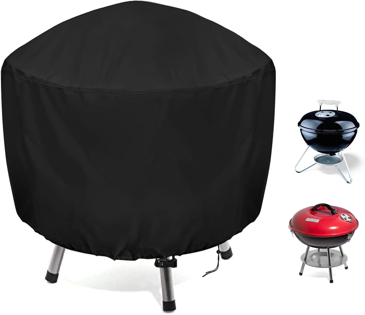 Feestars Grill Cover for Cuisinart CCG190RB Portable Charcoal Waterproof Griddle Cover for Weber Smokey Joe 14-Inch Grill Black