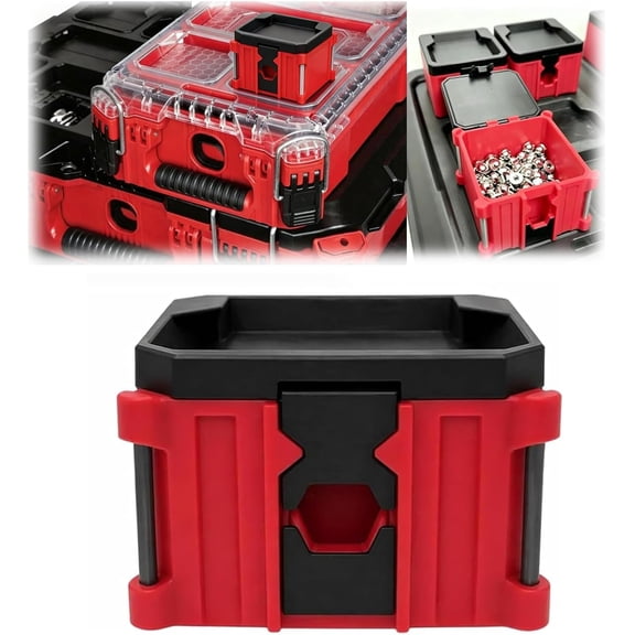 Feet Mounting Mini Crate Compatible with Milwaukee Packout Stackable Tool Storage Organizer for Garage and Workshop Modular Tool System Organization