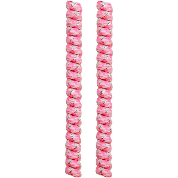 FeetPeople Curly Shoe Laces, 1 Pair 6 inches Glitter - White/Pink With Silver Sparkle
