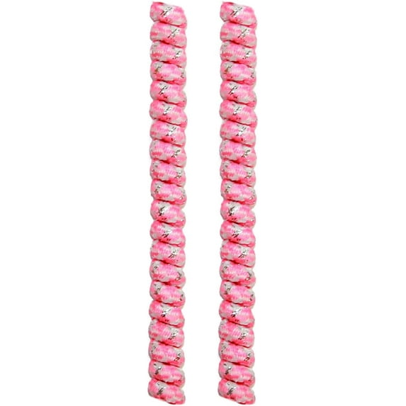 FeetPeople Curly Shoe Laces, 1 Pair 6 inches Glitter - White/Pink With Silver Sparkle