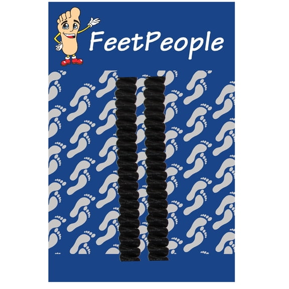 FeetPeople Curly/Twister No-Tie Shoelaces 1 Pair, Black