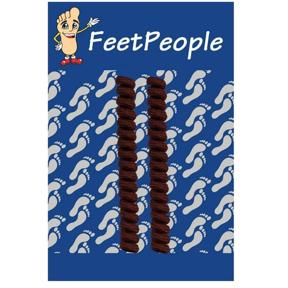 FeetPeople Curly/Twister No-Tie Shoelaces 1 Pair, Brown