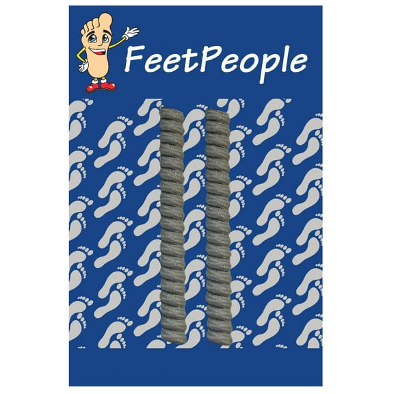 FeetPeople Curly/Twister No-Tie Shoelaces 1 Pair, Dark Grey