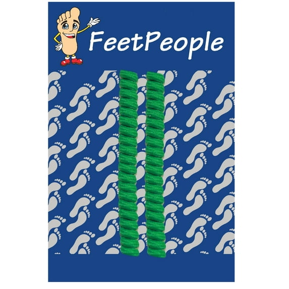 FeetPeople Curly/Twister No-Tie Shoelaces 1 Pair, Green