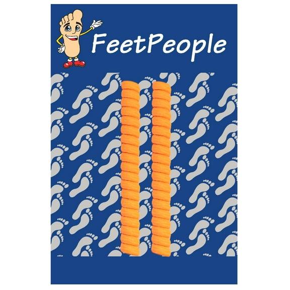 FeetPeople Curly/Twister No-Tie Shoelaces 1 Pair, Neon Orange