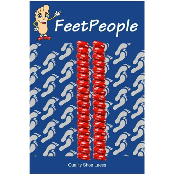 FeetPeople Curly/Twister No-Tie Shoelaces 1 Pair, Red/White Spot