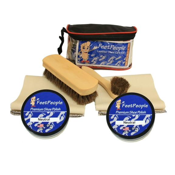 FeetPeople Deluxe Leather Care Kit with Travel Bag, Neutral