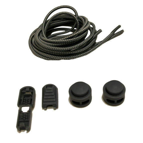 FeetPeople Elastic No-Tie Shoelaces 1 Pair, Grey