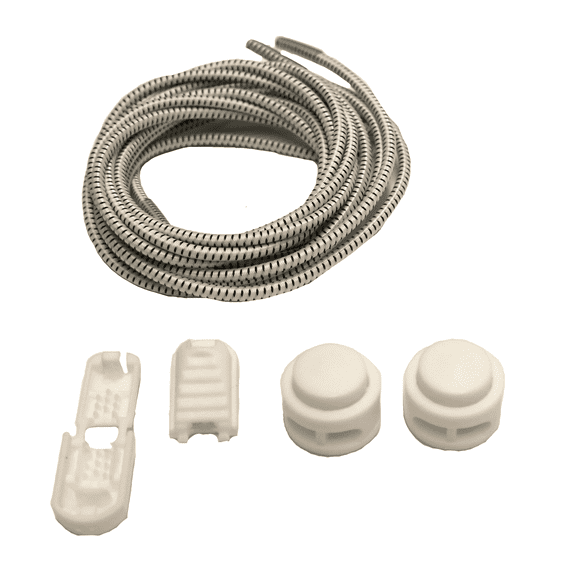 FeetPeople Elastic No-Tie Shoelaces 1 Pair, White