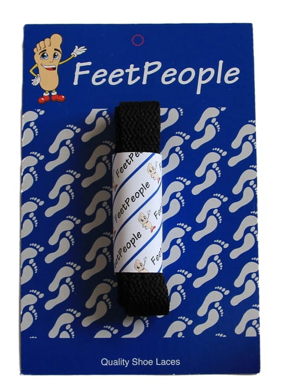 FeetPeople Flat Shoe Laces, Black, 27 Inch