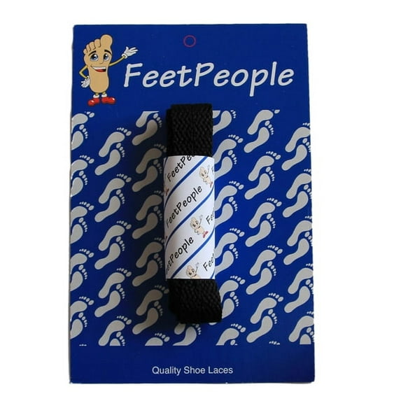 FeetPeople Flat Shoe Laces, Black, 36 Inch
