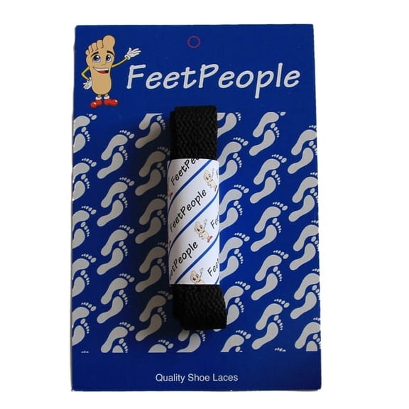 FeetPeople Flat Shoe Laces, Black, 54 Inch