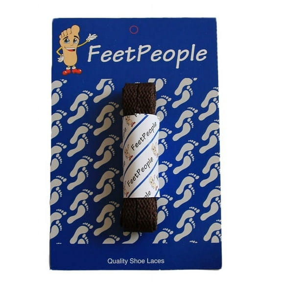 FeetPeople Flat Shoe Laces, Brown, 36 Inch