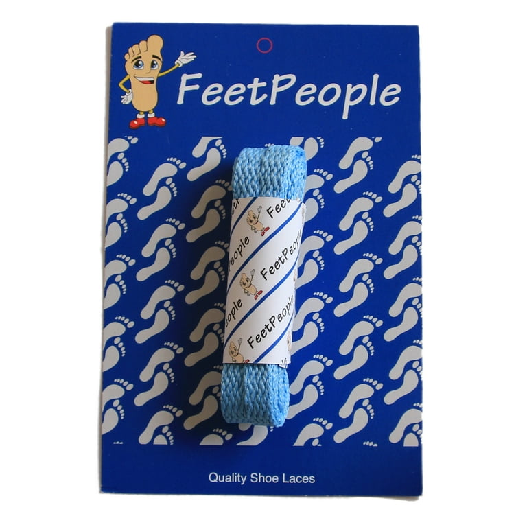 FeetPeople Flat Shoe Laces, Carolina Blue, 72 Inch