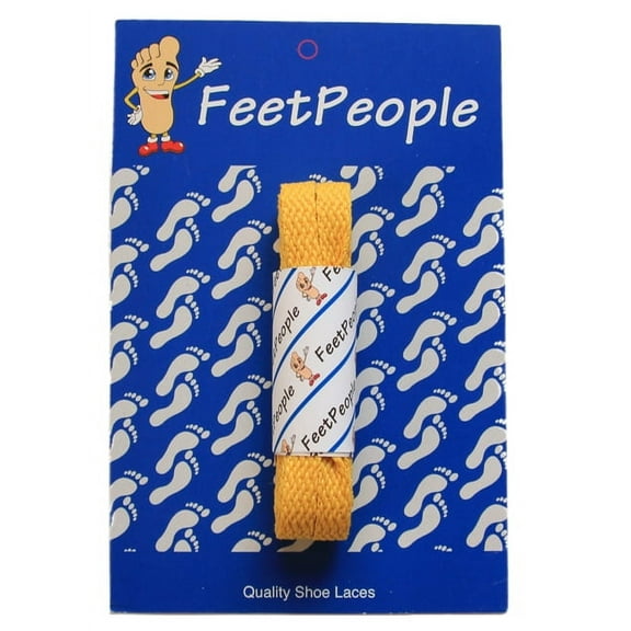FeetPeople Flat Shoe Laces, Gold, 36 Inch