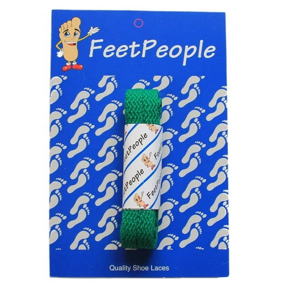 FeetPeople Flat Shoe Laces, Kelly Green, 36 Inch