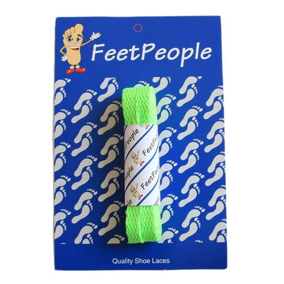 FeetPeople Flat Shoe Laces, Neon Green, 27 Inch