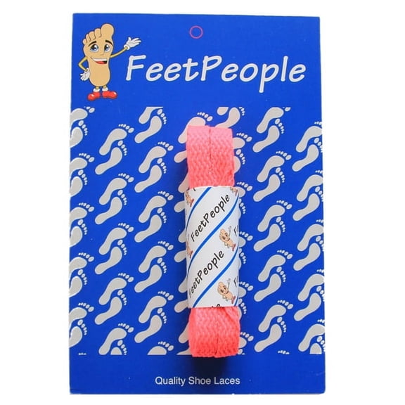 FeetPeople Flat Shoe Laces, Neon Pink, 63 Inch
