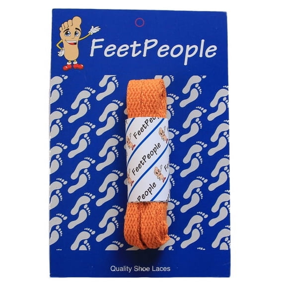 FeetPeople Flat Shoe Laces, Orange, 40 Inch