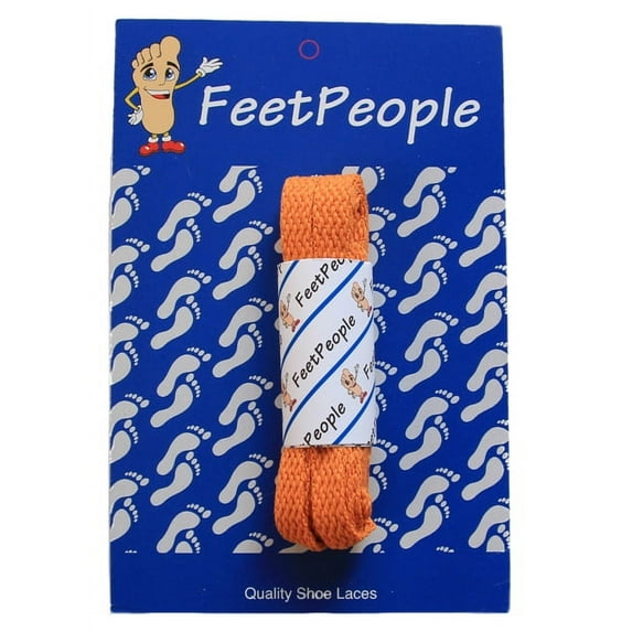 FeetPeople Flat Shoe Laces, Orange, 72 Inch