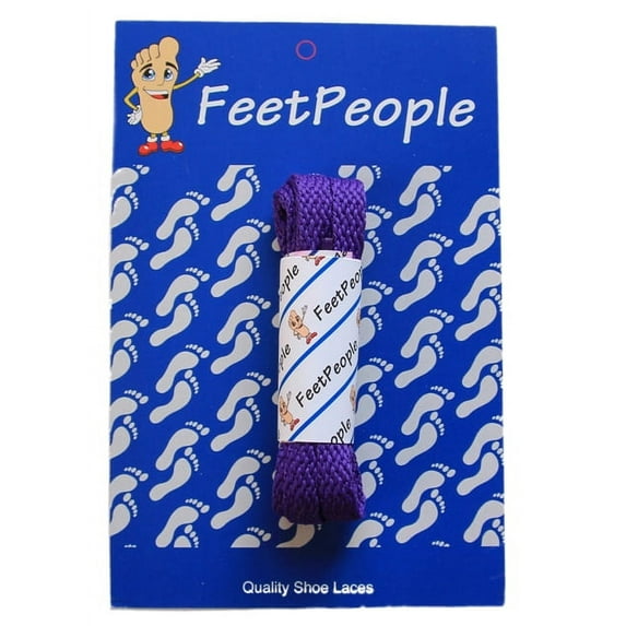 FeetPeople Flat Shoe Laces, Purple, 63 Inch