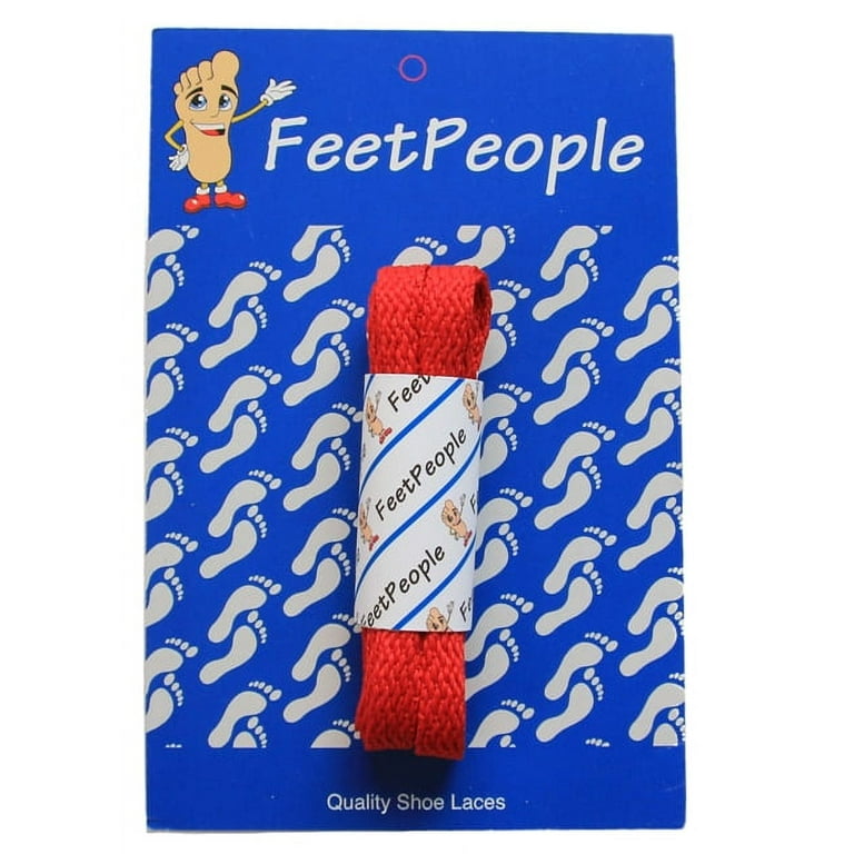 FeetPeople Polyester Blend Flat Shoe Laces, Stylish Red Color, 54
