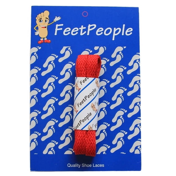 FeetPeople Flat Shoe Laces, Red, 63 Inch