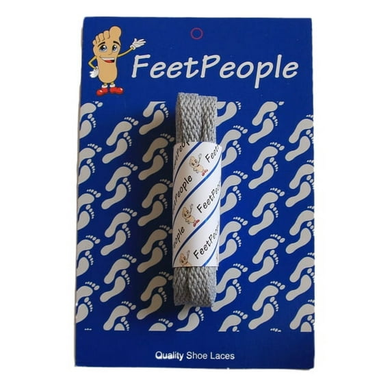 FeetPeople Flat Shoe Laces, Silver, 54 Inch