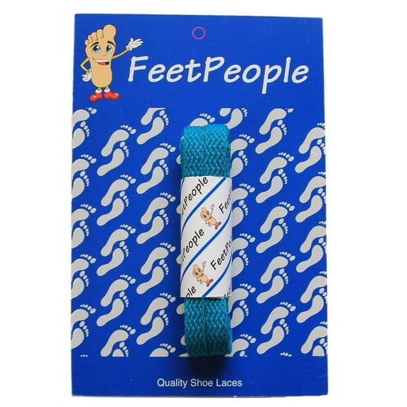 FeetPeople Flat Shoe Laces, Teal, 27 Inch
