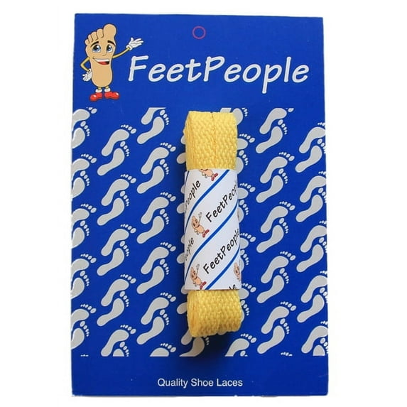 FeetPeople Flat Shoe Laces, Yellow, 54 Inch