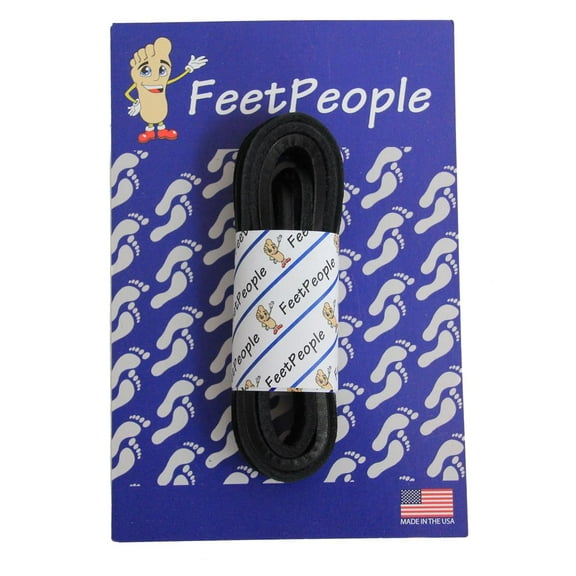 FeetPeople Leather Shoe/Boot Laces, Black, 45