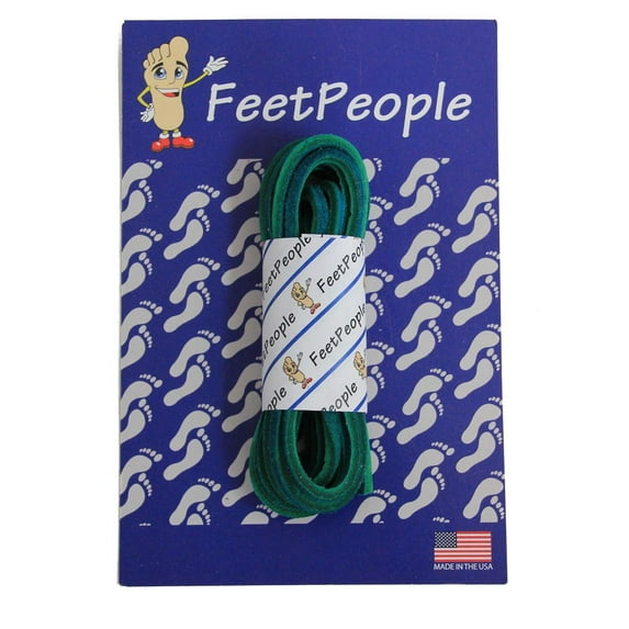 FeetPeople Leather Shoe/Boot Laces, Green, 27