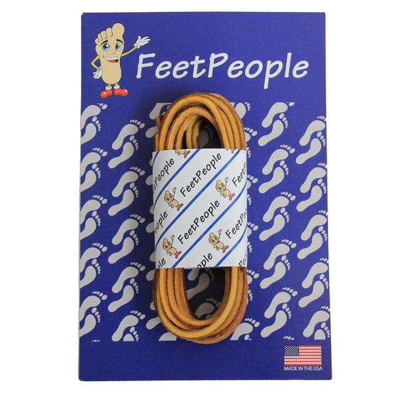 FeetPeople Leather Shoe/Boot Laces, Indian Tan, 27