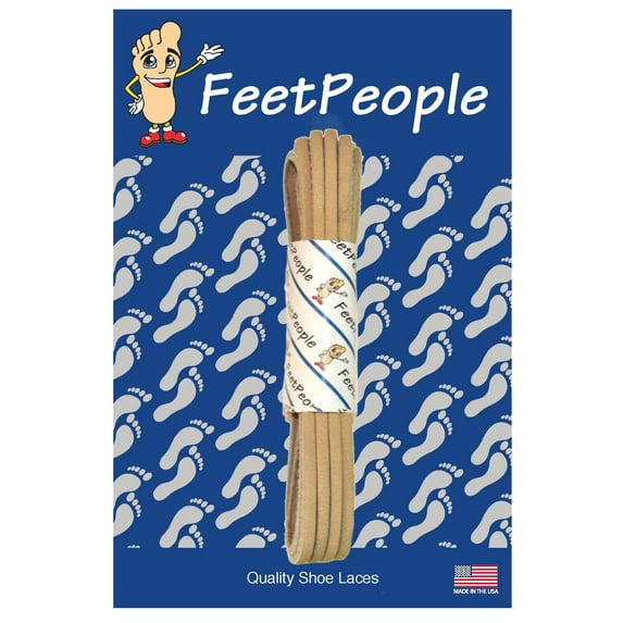 FeetPeople Leather Shoe/Boot Laces, New Tan, 72