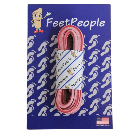 FeetPeople Leather Shoe/Boot Laces, Pink, 45