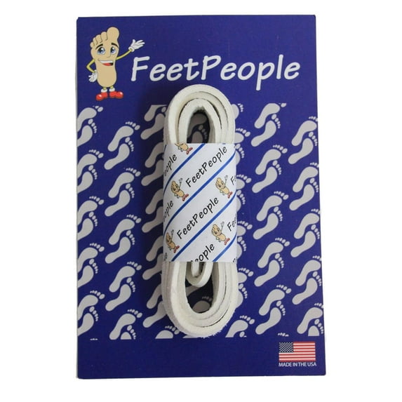 FeetPeople Leather Shoe/Boot Laces, White, 72