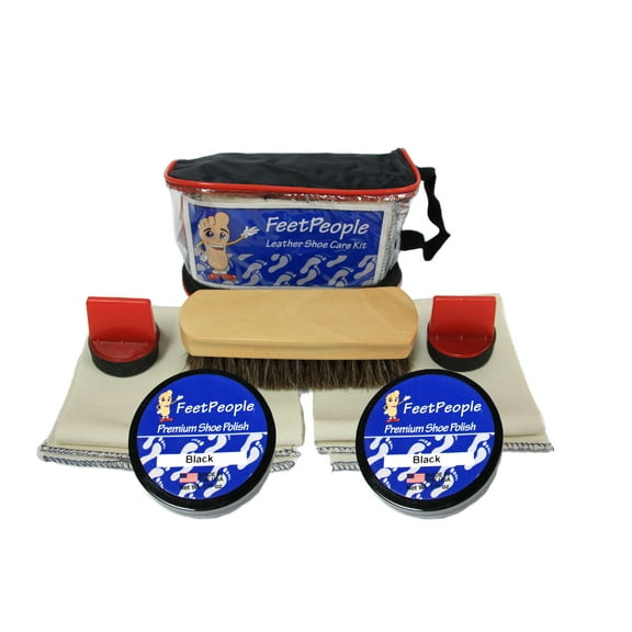 FeetPeople Premium Leather Care Kit with Travel Bag, Black